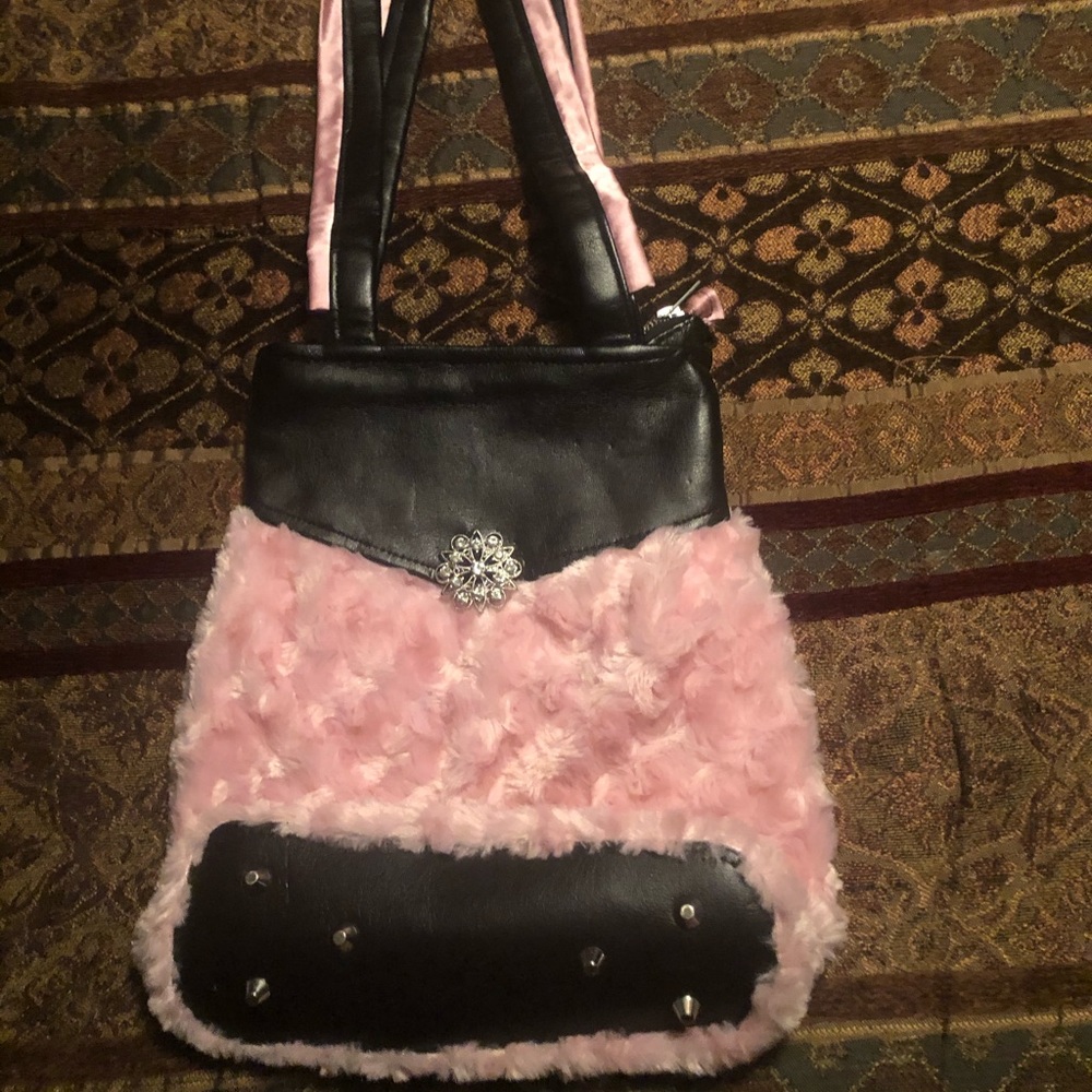 Handmade Zippered Bag With Zipper Pocket Inside